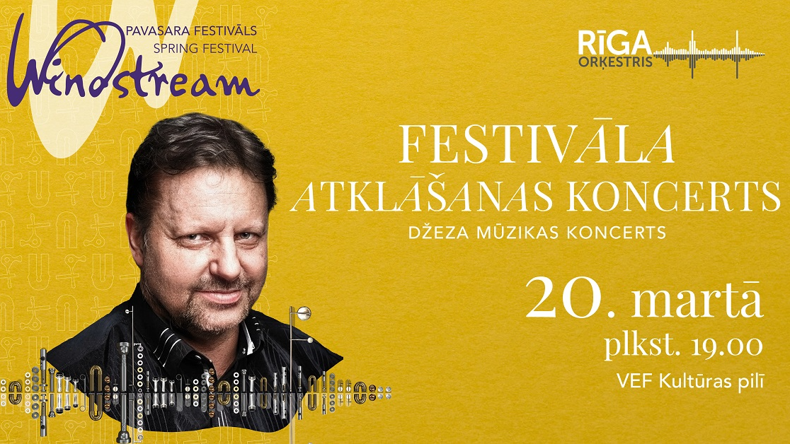 Festivāla atklāšanas koncerta plakāts ar diriģentu Štefenu Šornu