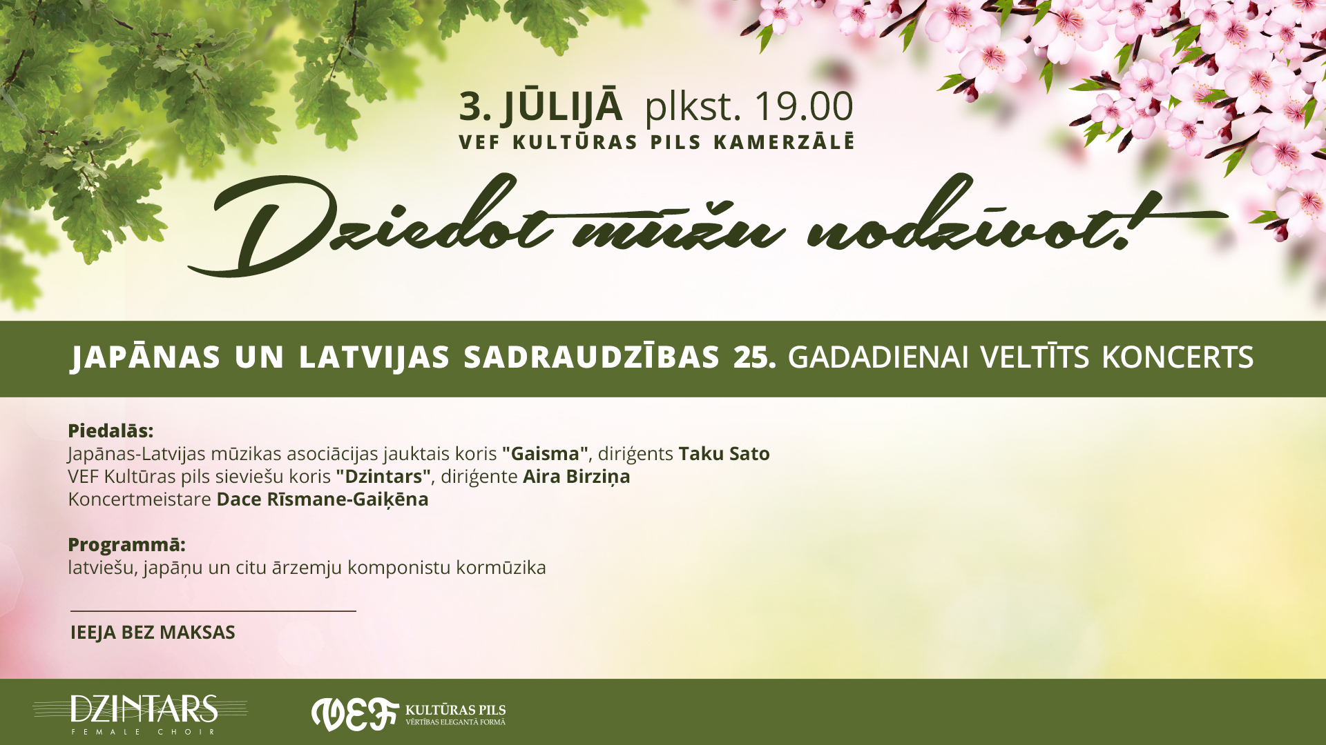 Japānas-Latvijas mūzikas asociācijas jauktais koris “Gaisma” godina Dziesmu svētkus un viesojas Latvijā