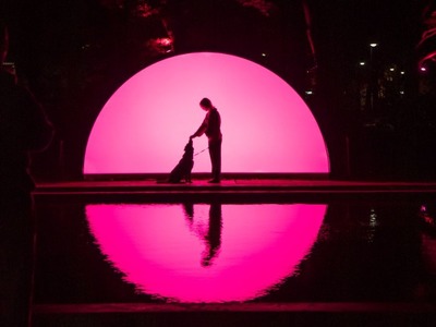 “Dārzs, kur saule riet” ir audiovizuāla pilsētvides instalācija, kurā katrs apmeklētājs var uz brīdi nokļūt romantiskā, mierpilnā, draudzības, mīlestības un saulrieta gaismas piepildītā vidē.