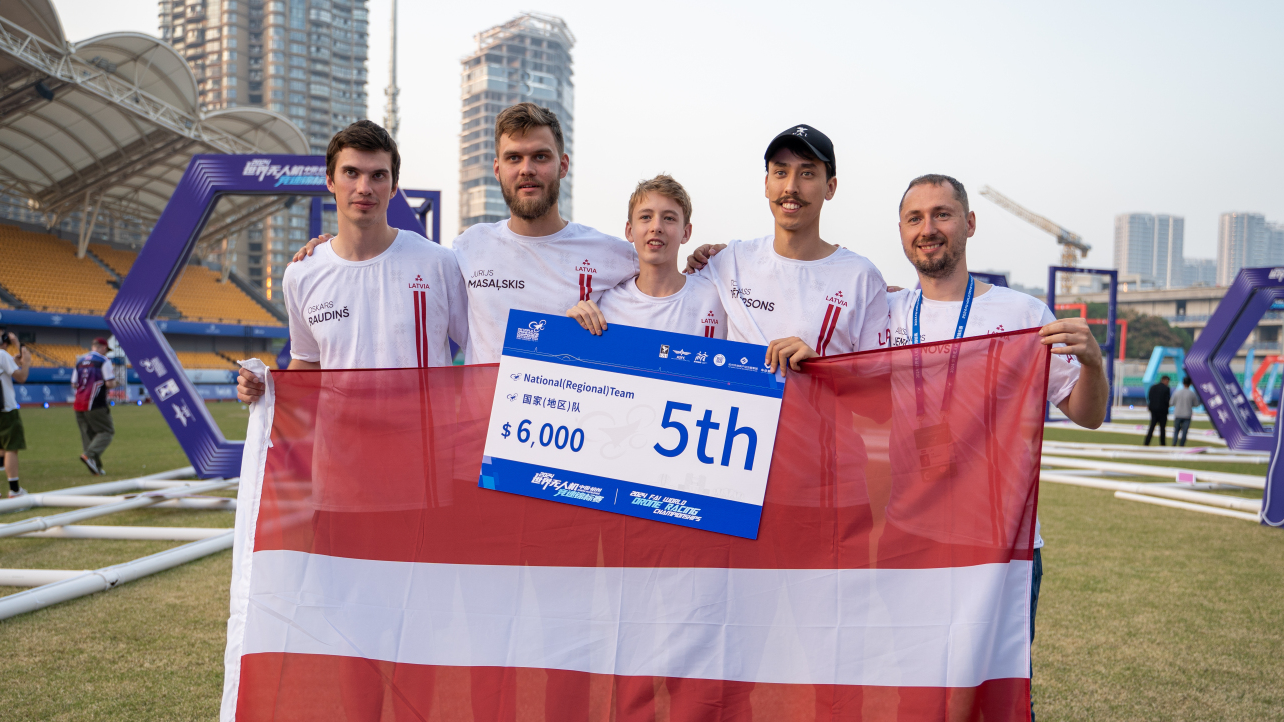Latvijas izlase "Sporta Dronu pasaules čempionātā 2024" iegūst 5. vietu