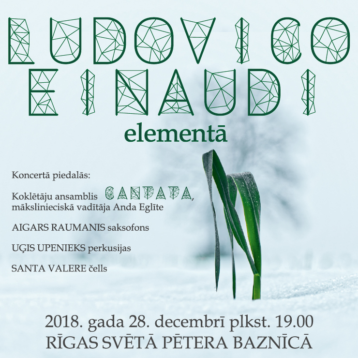 Koklētāju ansamblis “Cantata” aicina uz unikālu koncertprogrammu “Ludovico Einaudi elementā”