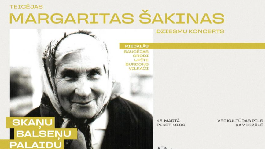 Folkloras kopas aicina uz teicējas Margaritas Šakinas dziesmu koncertu “Skaņu balseņu palaidu”