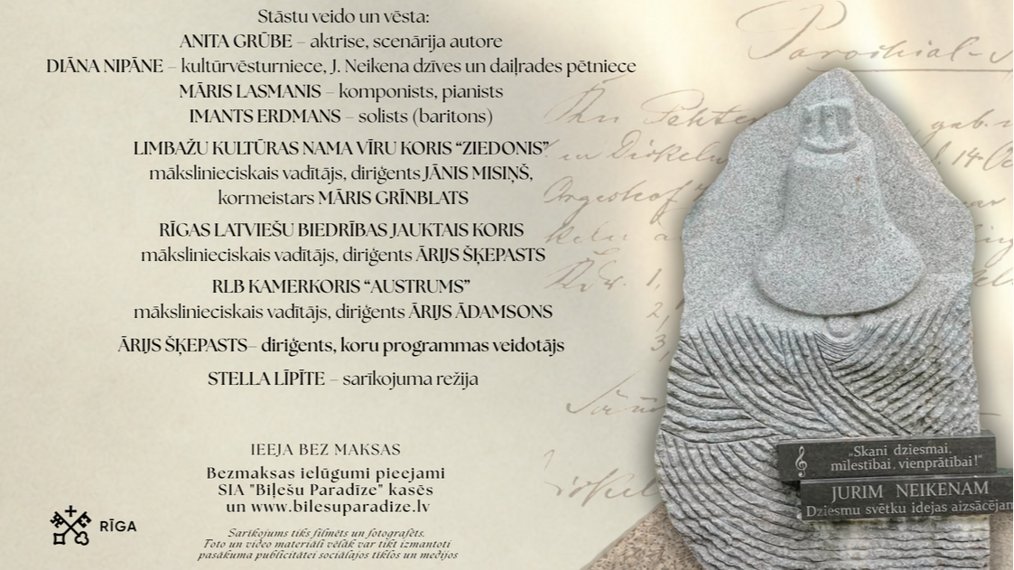 Rīgas Latviešu biedrība 2026. gada 18. oktobrī 200. jubilejas gadā godinās ievērojamo kultūrizglītības darbinieku, vienu no svarīgākajiem latviešu kultūras pamatlicējiem Juri Neikenu