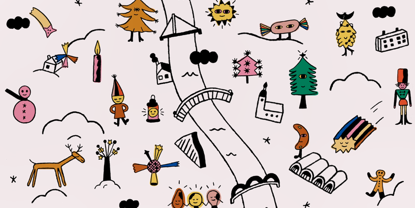 Karte - pilsētvides noformējums Ziemassvētku laikā