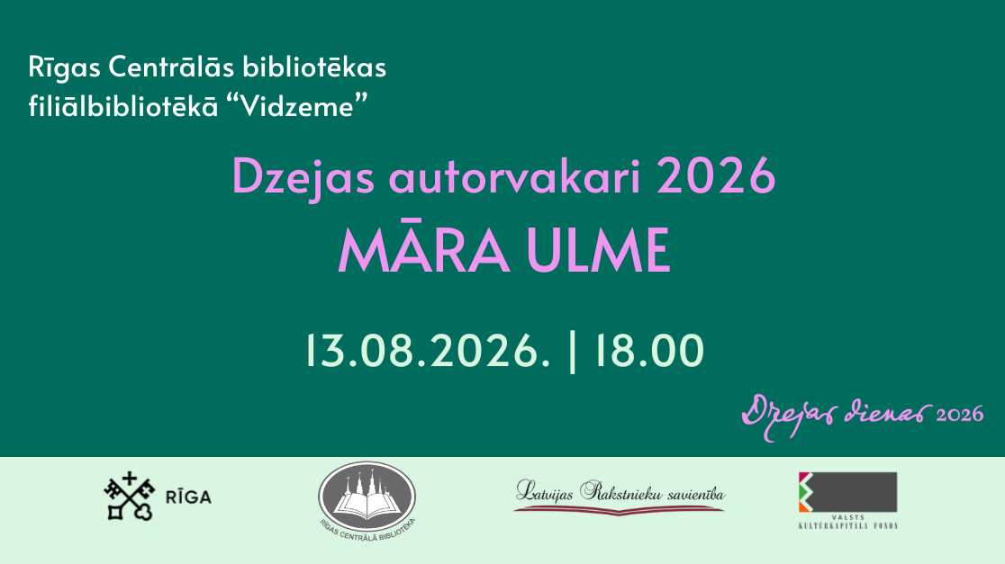 Tikšanās ar dzejnieci Māru Ulmi  RCB  filiālbibliotēkā “Vidzeme”