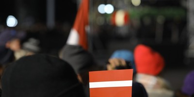 Svinīgais pasākums pie Brīvības pieminekļa