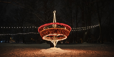 Gaismas noformējums Arkādija parkā un Ēbelmuižas parkā