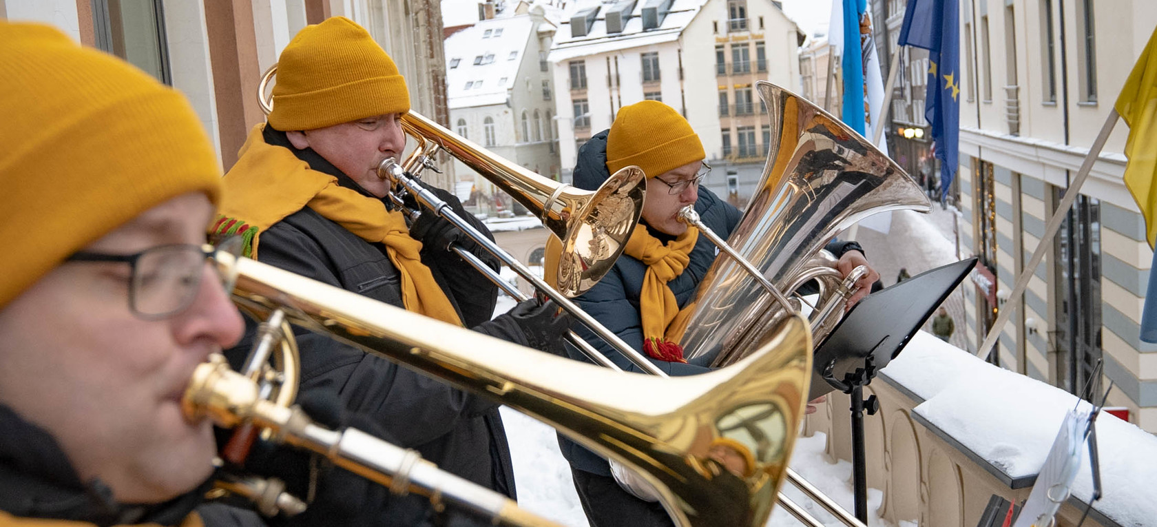 Adventes ieskaņas koncerts no Rātsnama balkona